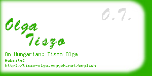 olga tiszo business card